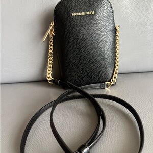 Michael Kors Black Crossbody Bag with Gold Chain